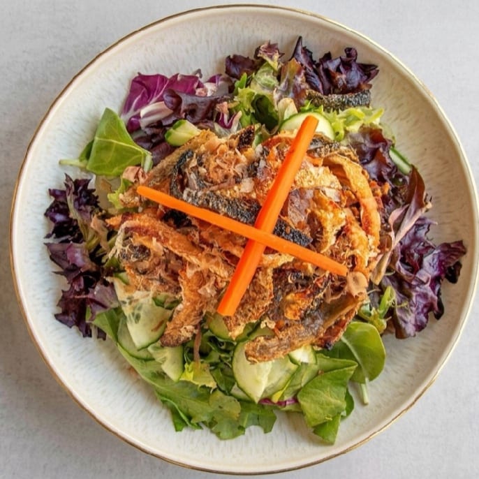 Salmon Skin Salad.